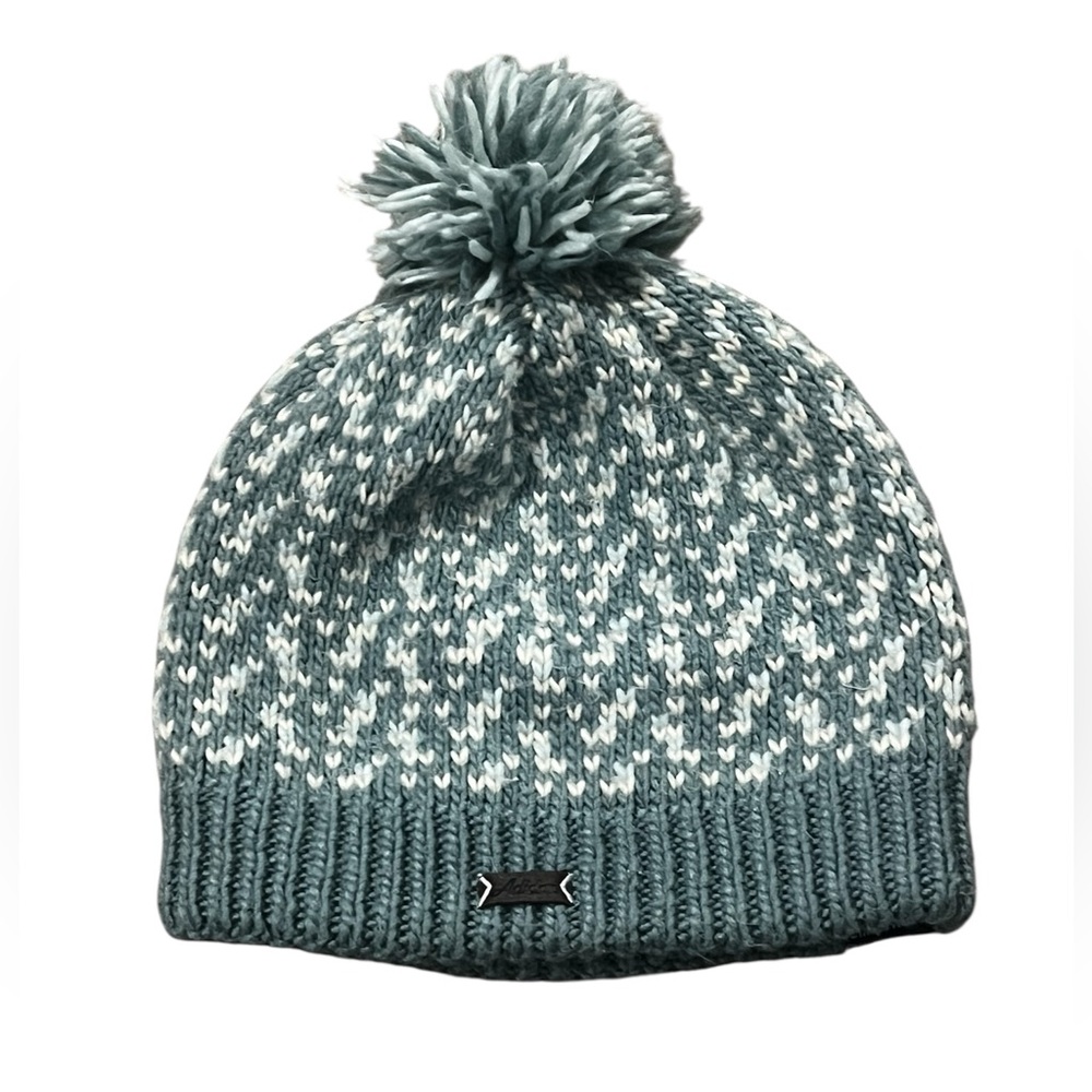 5/$25 Adidas Knit Pom-Pom Beanie - Teal and White